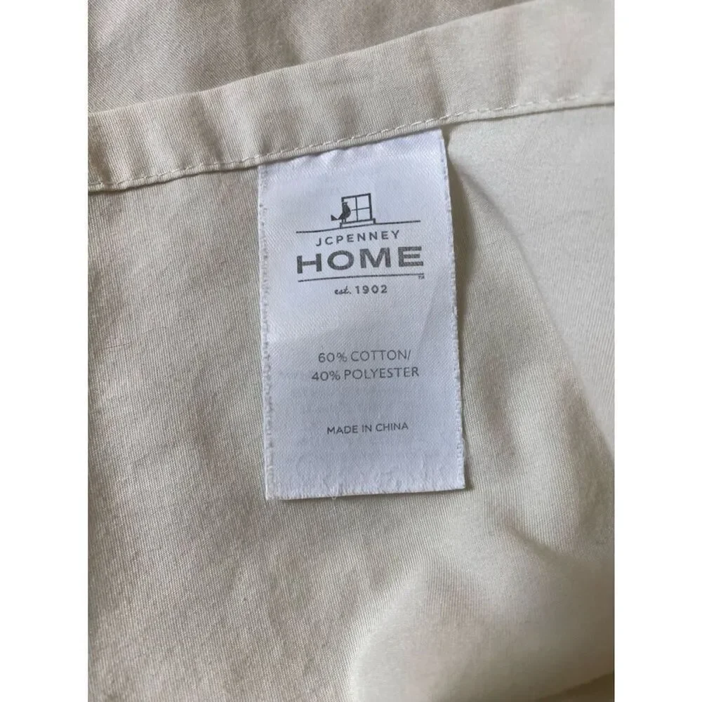 jcpenney beige Embroidered Eyelet Lace king flat sheet cotton blend